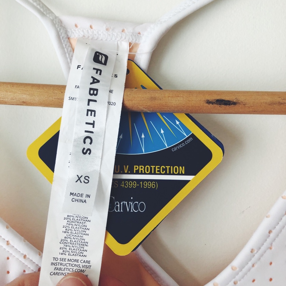 Fabletics NWT White One Piece Swimsuit - Picture 8 of 8